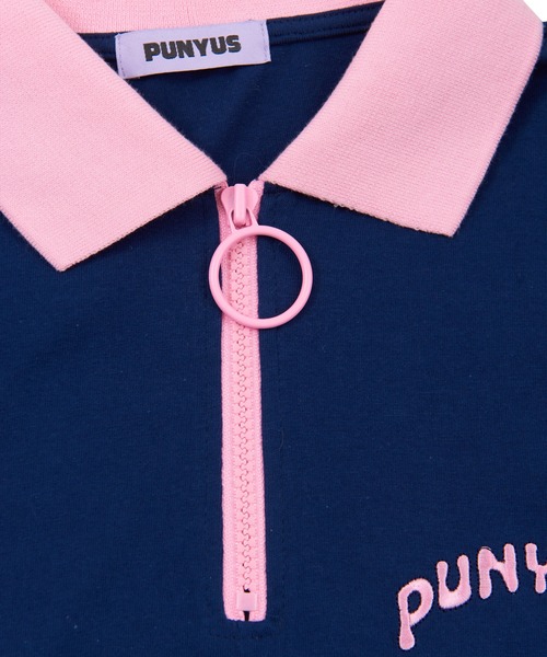 PUNYUS（プニュズ）の「ワンポイントハーフZIPポロシャツ（ポロシャツ・レディース・パープル/ネイビー/イエロー・1/2/3/4）」の13枚目の写真
