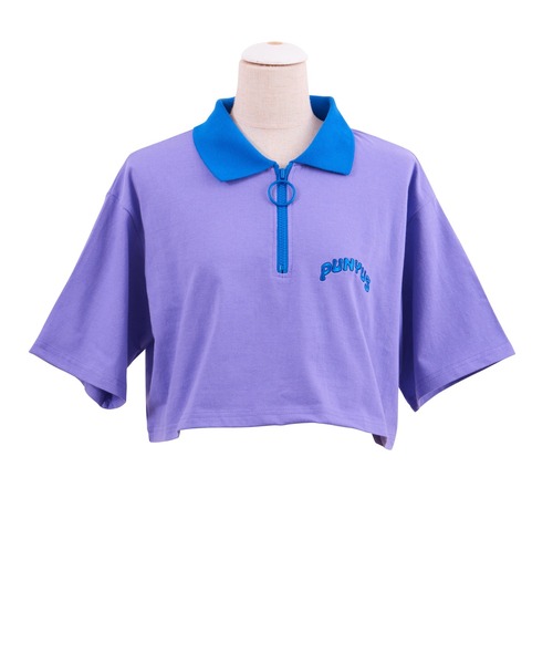 PUNYUS（プニュズ）の「ワンポイントハーフZIPポロシャツ（ポロシャツ・レディース・パープル/ネイビー/イエロー・1/2/3/4）」の20枚目の写真