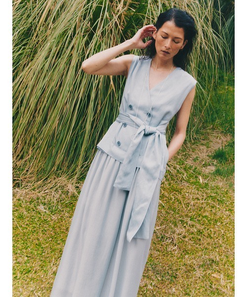 styling/（スタイリング）の「ドッキングジレワンピース（ワンピース・レディース・ブルー/ブラック・1）」の4枚目の写真