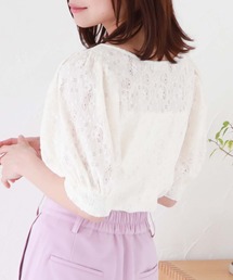 フロントギャザーカットレースTOPS