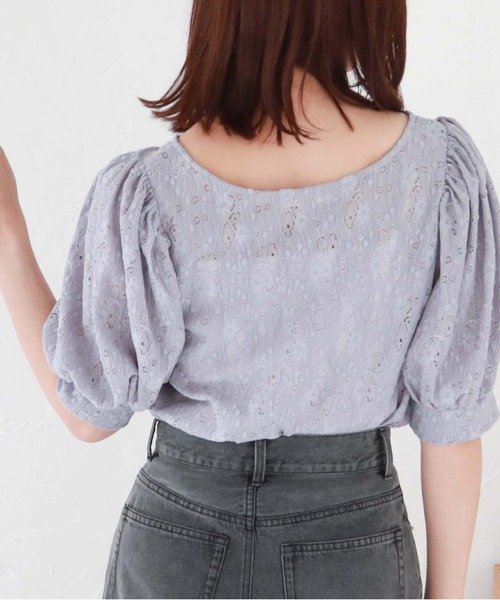 archives（アルシーヴ）の「フロントギャザーカットレースＴＯＰＳ（Tシャツ/カットソー・レディース・ピンクベージュ/ブルーグレー/ブラック/アイボリー・MEDIUM）」の12枚目の写真