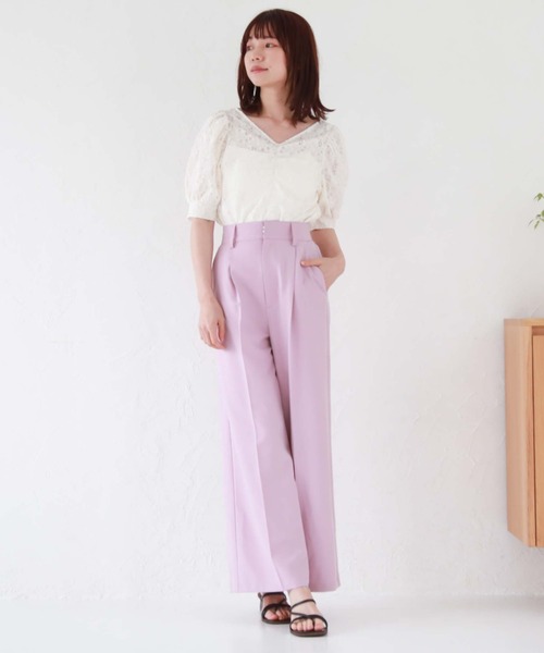 archives（アルシーヴ）の「フロントギャザーカットレースＴＯＰＳ（Tシャツ/カットソー・レディース・ピンクベージュ/ブルーグレー/ブラック/アイボリー・MEDIUM）」の22枚目の写真