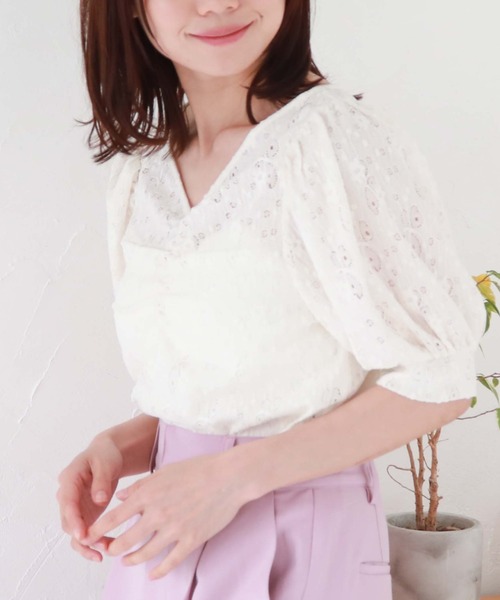 archives（アルシーヴ）の「フロントギャザーカットレースＴＯＰＳ（Tシャツ/カットソー・レディース・ピンクベージュ/ブルーグレー/ブラック/アイボリー・MEDIUM）」の19枚目の写真