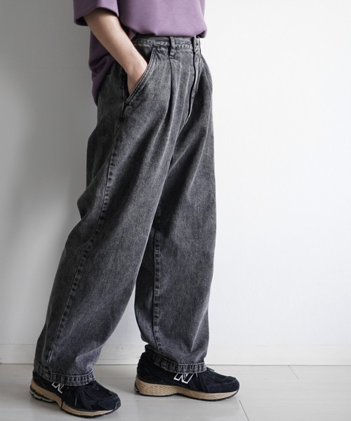 WEGO（ウィゴー）の「WEGO/デニムワイドバギーパンツ（デニムパンツ・メンズ・ブラック/インディゴブルー・MEDIUM/LARGE）」の16枚目の写真