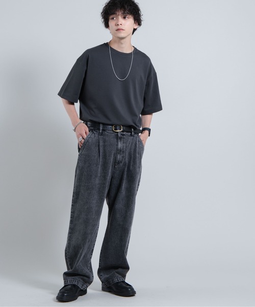 WEGO（ウィゴー）の「WEGO/デニムワイドバギーパンツ（デニムパンツ・メンズ・ブラック/インディゴブルー・MEDIUM/LARGE）」の9枚目の写真