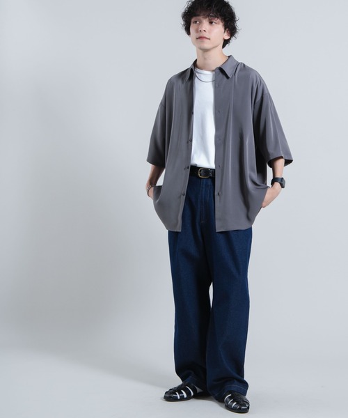 WEGO（ウィゴー）の「WEGO/デニムワイドバギーパンツ（デニムパンツ・メンズ・ブラック/インディゴブルー・MEDIUM/LARGE）」の13枚目の写真