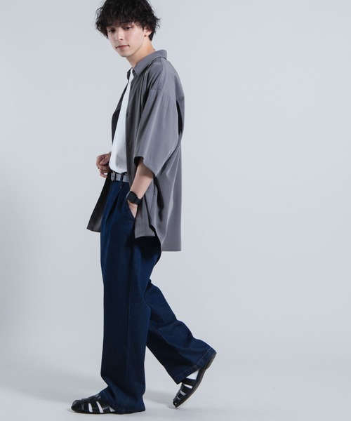 WEGO（ウィゴー）の「WEGO/デニムワイドバギーパンツ（デニムパンツ・メンズ・ブラック/インディゴブルー・MEDIUM/LARGE）」の14枚目の写真