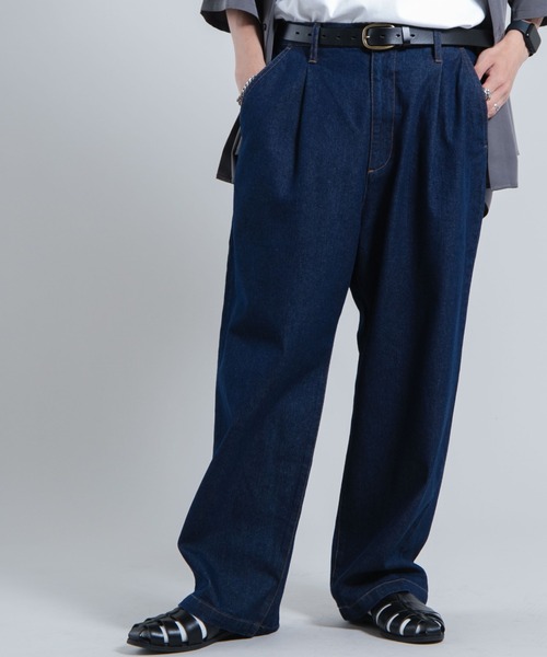 WEGO（ウィゴー）の「WEGO/デニムワイドバギーパンツ（デニムパンツ・メンズ・ブラック/インディゴブルー・MEDIUM/LARGE）」の11枚目の写真