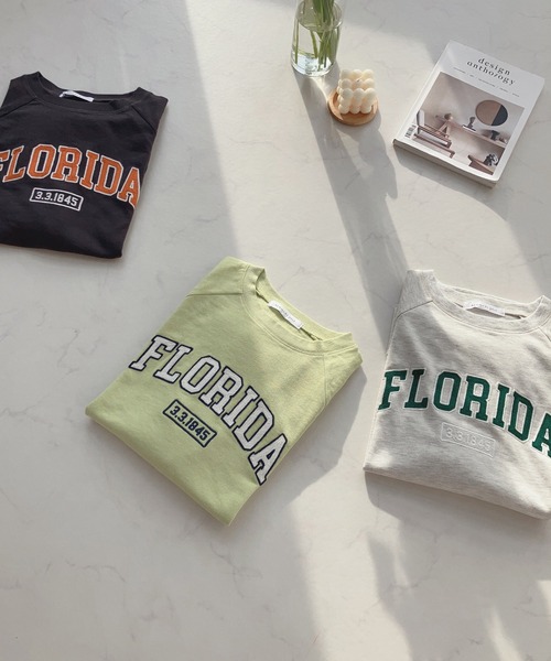 AS KNOW AS plus（アズノゥアズプラス）の「〇チェーン刺繍ロゴ ミニ裏毛Tシャツ（Tシャツ/カットソー・レディース・ライム/オートミール/スミクロ・FREE）」の3枚目の写真