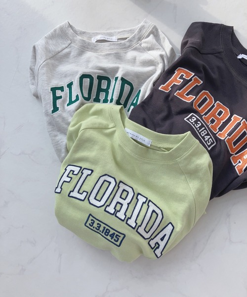 AS KNOW AS plus（アズノゥアズプラス）の「〇チェーン刺繍ロゴ ミニ裏毛Tシャツ（Tシャツ/カットソー・レディース・ライム/オートミール/スミクロ・FREE）」の5枚目の写真