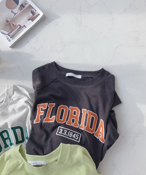 AS KNOW AS plus（アズノゥアズプラス）の「〇チェーン刺繍ロゴ ミニ裏毛Tシャツ（Tシャツ/カットソー・レディース・ライム/オートミール/スミクロ・FREE）」の6枚目の写真