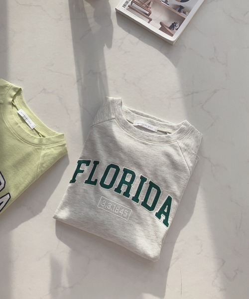 AS KNOW AS plus（アズノゥアズプラス）の「〇チェーン刺繍ロゴ ミニ裏毛Tシャツ（Tシャツ/カットソー・レディース・ライム/オートミール/スミクロ・FREE）」の16枚目の写真