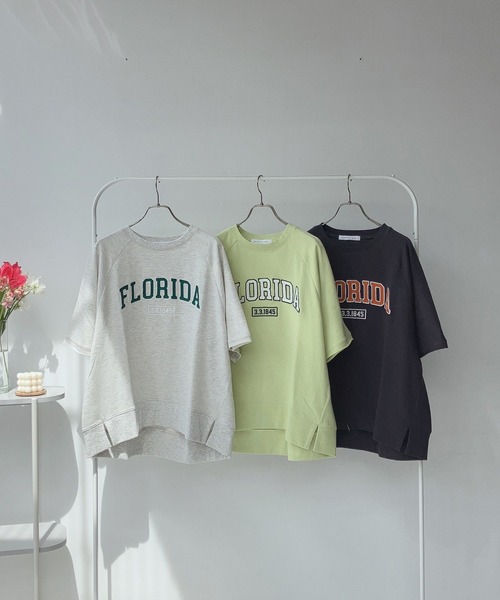 AS KNOW AS plus（アズノゥアズプラス）の「〇チェーン刺繍ロゴ ミニ裏毛Tシャツ（Tシャツ/カットソー・レディース・ライム/オートミール/スミクロ・FREE）」の17枚目の写真