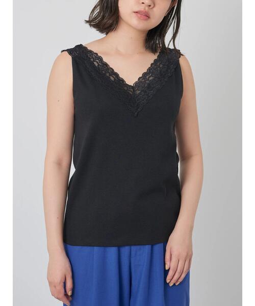 Green　Parks（グリーンパークス）の「2wayレーステレコタンク（タンクトップ・レディース・ベージュ/ブラック/アイボリー・FREE）」の17枚目の写真