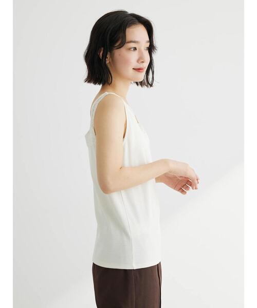 Green　Parks（グリーンパークス）の「2wayレーステレコタンク（タンクトップ・レディース・ベージュ/ブラック/アイボリー・FREE）」の19枚目の写真