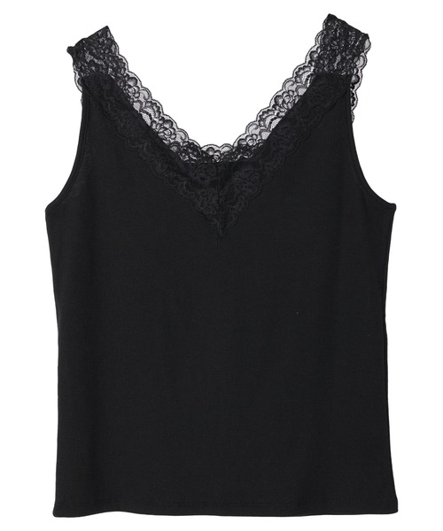 Green　Parks（グリーンパークス）の「2wayレーステレコタンク（タンクトップ・レディース・ベージュ/ブラック/アイボリー・FREE）」の5枚目の写真