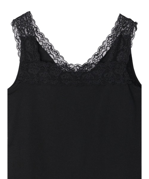 Green　Parks（グリーンパークス）の「2wayレーステレコタンク（タンクトップ・レディース・ベージュ/ブラック/アイボリー・FREE）」の6枚目の写真