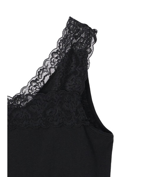 Green　Parks（グリーンパークス）の「2wayレーステレコタンク（タンクトップ・レディース・ベージュ/ブラック/アイボリー・FREE）」の7枚目の写真