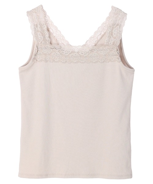 Green　Parks（グリーンパークス）の「2wayレーステレコタンク（タンクトップ・レディース・ベージュ/ブラック/アイボリー・FREE）」の13枚目の写真