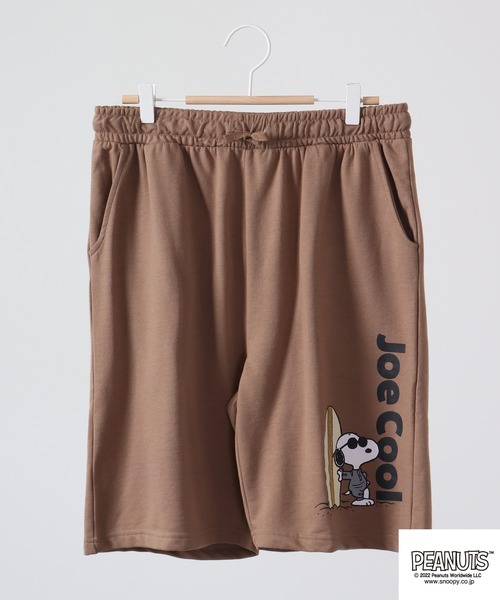 PEANUTS（ピーナッツ）の「PEANUTS スヌーピー ミニ裏毛 ハーフパンツ（スウェットパンツ・レディース・ブラック/アイボリー/カーキ/ブラウン・M/L/LL）」の2枚目の写真