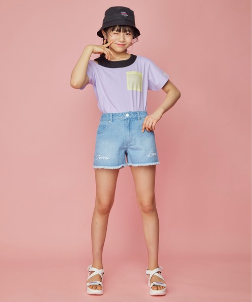 JENNI love（ジェニィラブ）の「チェーンロゴ刺繍デニムショーパン（デニムパンツ・キッズ・ブルー/サックスブルー・130cm/140cm/150cm/160cm）」の15枚目の写真