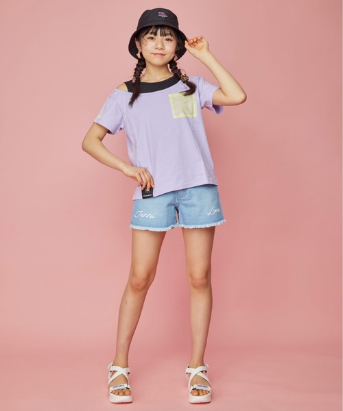 JENNI love（ジェニィラブ）の「チェーンロゴ刺繍デニムショーパン（デニムパンツ・キッズ・ブルー/サックスブルー・130cm/140cm/150cm/160cm）」の20枚目の写真