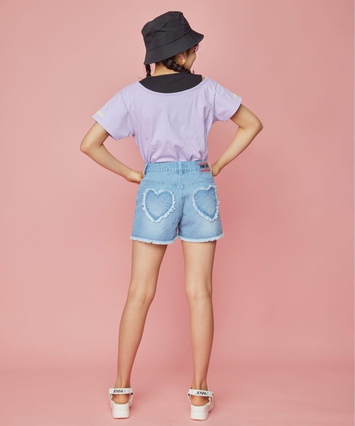 JENNI love（ジェニィラブ）の「チェーンロゴ刺繍デニムショーパン（デニムパンツ・キッズ・ブルー/サックスブルー・130cm/140cm/150cm/160cm）」の12枚目の写真