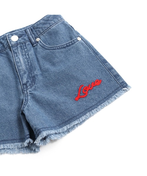 JENNI love（ジェニィラブ）の「チェーンロゴ刺繍デニムショーパン（デニムパンツ・キッズ・ブルー/サックスブルー・130cm/140cm/150cm/160cm）」の22枚目の写真