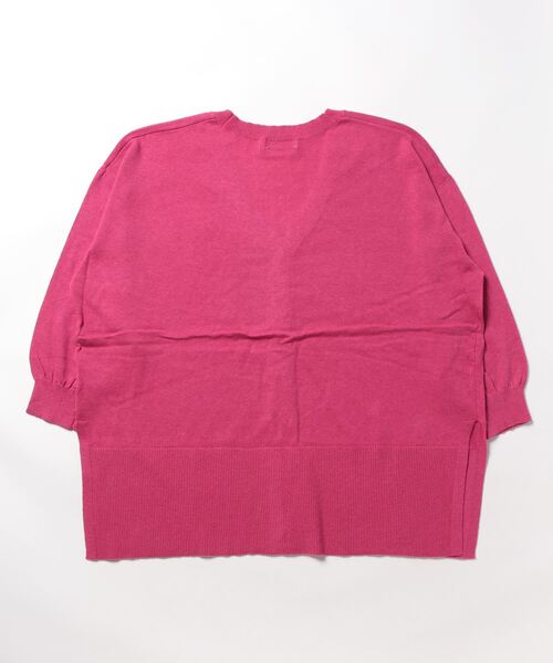 Samansa Mos2（サマンサ モスモス）の「【UVカット・マシンウォッシャブル】脇スリット9分袖カーデ（カーディガン/ボレロ・レディース・チャコール/キナリ/ピンク/グリーン・ﾌﾘ-）」の5枚目の写真