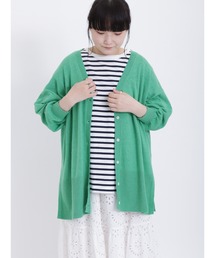 Samansa Mos2 | 【UVカット・マシンウォッシャブル】脇スリット9分袖カーデ(カーディガン/ボレロ)