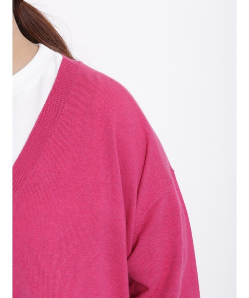 Samansa Mos2（サマンサ モスモス）の「【UVカット・マシンウォッシャブル】脇スリット9分袖カーデ（カーディガン/ボレロ・レディース・チャコール/キナリ/ピンク/グリーン・ﾌﾘ-）」の15枚目の写真