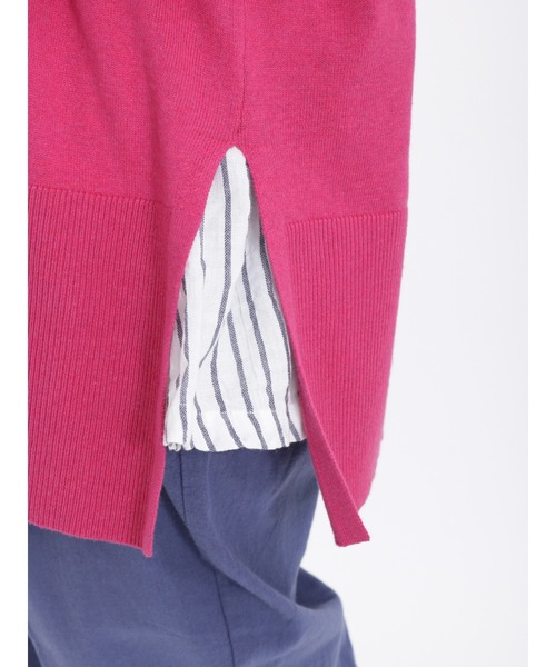 Samansa Mos2（サマンサ モスモス）の「【UVカット・マシンウォッシャブル】脇スリット9分袖カーデ（カーディガン/ボレロ・レディース・チャコール/キナリ/ピンク/グリーン・ﾌﾘ-）」の17枚目の写真