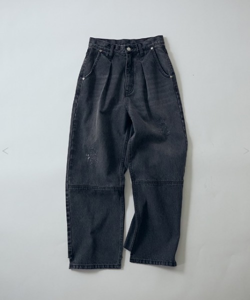 YENN(イエン)の「YENN タックワイドデニムパンツ グレー(デニムパンツ・レディース・グレー・36/38/40)」の3枚目の写真