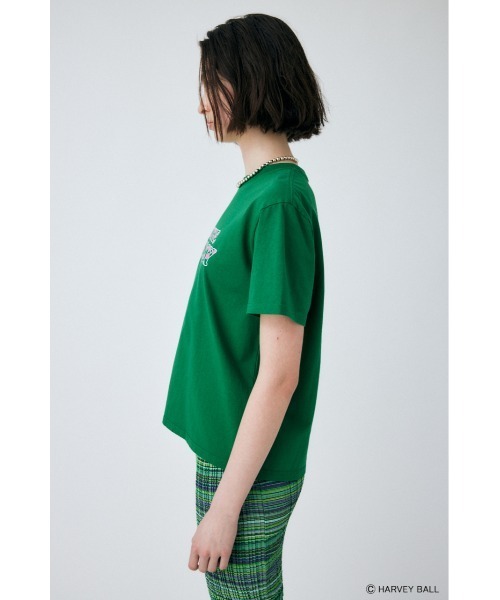 MOUSSY(マウジー)の「SMILEY FACE MOUSSY LOGO Tシャツ(Tシャツ/カットソー・レディース・ホワイト/ブラック/グリーン・1/2)」の7枚目の写真