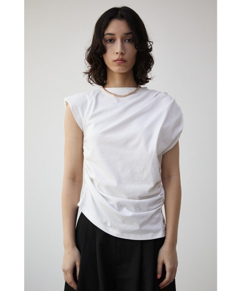 PLUS（プラス）の「【PLUS】ASYMMETRY GATHER Tシャツ/【PLUS