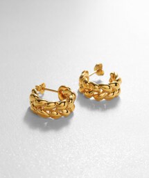 COCOSHNIK プラチナカットビーズチェーン フープピアス プラチナ カットビーズチェーン フープピアスS（ピアス