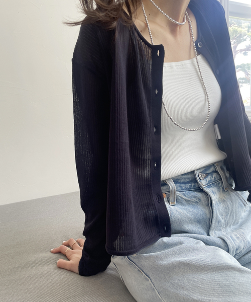 Plage petit カーディガン　ブラック　プラージュ 有楽町店・WEB限定追加》petit カーディガン（カーディガン