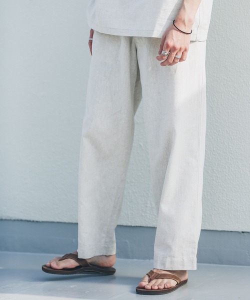 URBAN RESEARCH Sonny Label（アーバンリサーチサニーレーベル）の「コットンリネンワイドストレートパンツ（その他パンツ・メンズ・ネイビー/ナチュラル・MEDIUM/LARGE）」の2枚目の写真