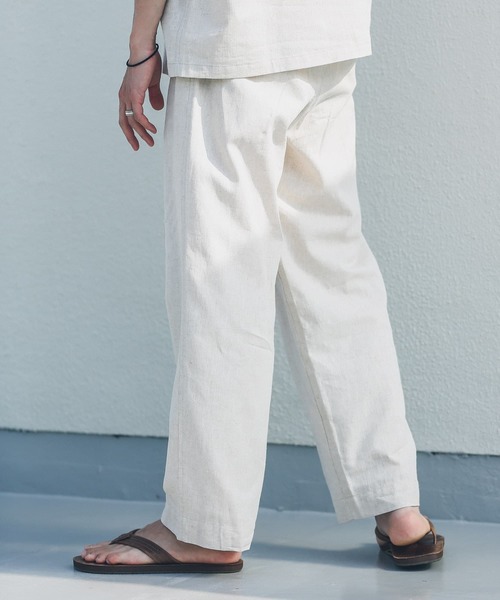 URBAN RESEARCH Sonny Label（アーバンリサーチサニーレーベル）の「コットンリネンワイドストレートパンツ（その他パンツ・メンズ・ネイビー/ナチュラル・MEDIUM/LARGE）」の15枚目の写真