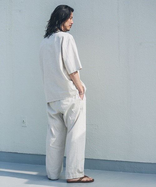 URBAN RESEARCH Sonny Label（アーバンリサーチサニーレーベル）の「コットンリネンワイドストレートパンツ（その他パンツ・メンズ・ネイビー/ナチュラル・MEDIUM/LARGE）」の3枚目の写真