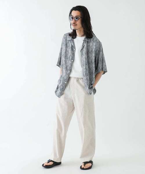 URBAN RESEARCH Sonny Label（アーバンリサーチサニーレーベル）の「コットンリネンワイドストレートパンツ（その他パンツ・メンズ・ネイビー/ナチュラル・MEDIUM/LARGE）」の4枚目の写真