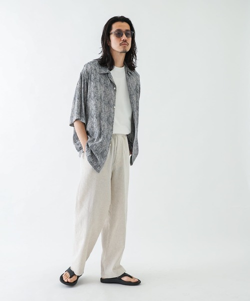 URBAN RESEARCH Sonny Label（アーバンリサーチサニーレーベル）の「コットンリネンワイドストレートパンツ（その他パンツ・メンズ・ネイビー/ナチュラル・MEDIUM/LARGE）」の5枚目の写真