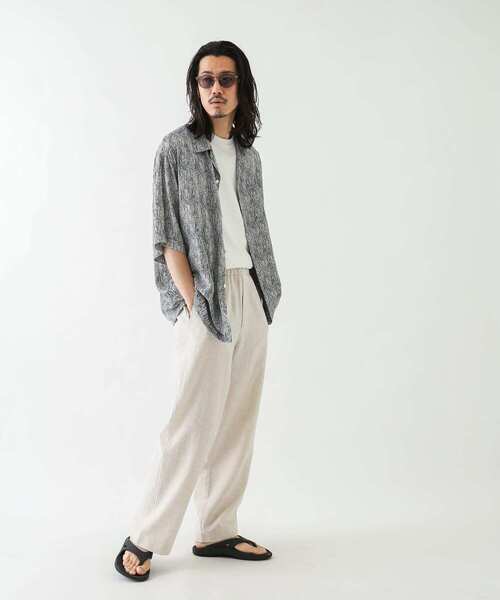 URBAN RESEARCH Sonny Label（アーバンリサーチサニーレーベル）の「コットンリネンワイドストレートパンツ（その他パンツ・メンズ・ネイビー/ナチュラル・MEDIUM/LARGE）」の6枚目の写真