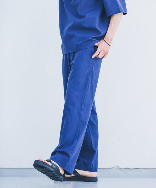 URBAN RESEARCH Sonny Label（アーバンリサーチサニーレーベル）の「コットンリネンワイドストレートパンツ（その他パンツ・メンズ・ネイビー/ナチュラル・MEDIUM/LARGE）」の9枚目の写真