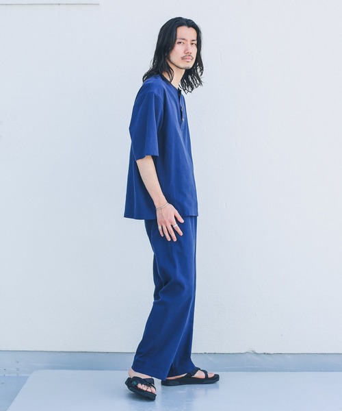 URBAN RESEARCH Sonny Label（アーバンリサーチサニーレーベル）の「コットンリネンワイドストレートパンツ（その他パンツ・メンズ・ネイビー/ナチュラル・MEDIUM/LARGE）」の12枚目の写真