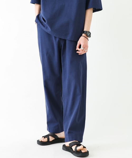 URBAN RESEARCH Sonny Label（アーバンリサーチサニーレーベル）の「コットンリネンワイドストレートパンツ（その他パンツ・メンズ・ネイビー/ナチュラル・MEDIUM/LARGE）」の13枚目の写真