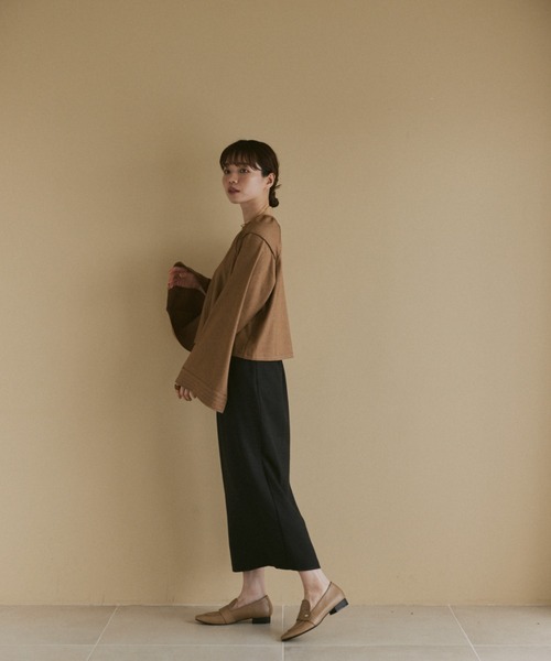 moi tytto(モイテュット)の「ウールタッチステッチブラウス(シャツ/ブラウス・レディース・ブラウン/ナチュラル/ベージュ・FREE)」の14枚目の写真