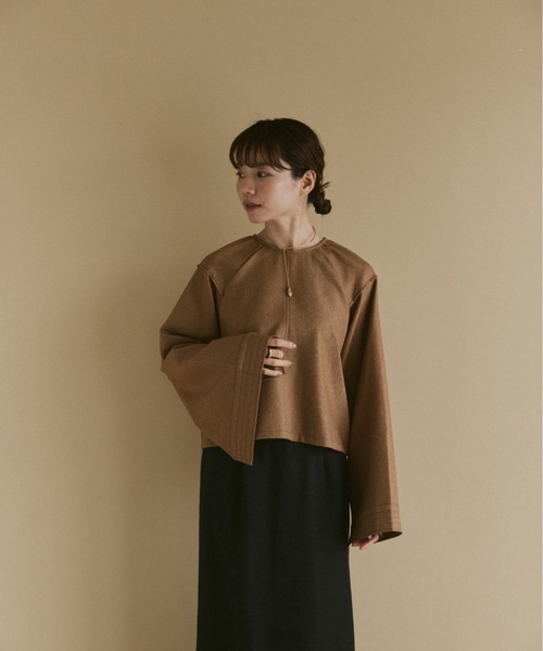 moi tytto(モイテュット)の「ウールタッチステッチブラウス(シャツ/ブラウス・レディース・ブラウン/ナチュラル/ベージュ・FREE)」の16枚目の写真