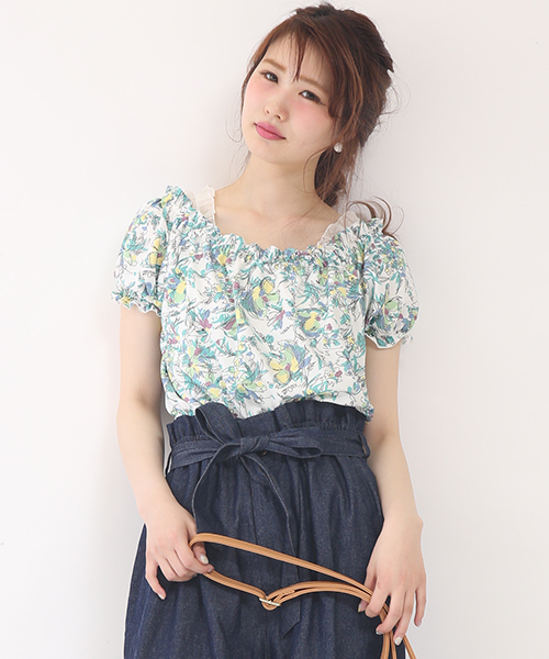 one after another NICE CLAUP(ワンアフターアナザーナイスクラップ)の「【non-no8月号掲載 ナイスクラップ】リゾートなブラウス(シャツ/ブラウス・レディース・オレンジ/グリーン/ネイビー・FREE)」の2枚目の写真