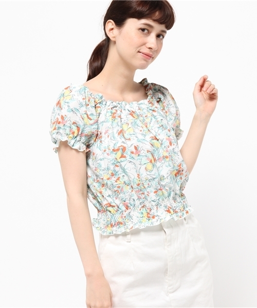 one after another NICE CLAUP(ワンアフターアナザーナイスクラップ)の「【non-no8月号掲載 ナイスクラップ】リゾートなブラウス(シャツ/ブラウス・レディース・オレンジ/グリーン/ネイビー・FREE)」の3枚目の写真